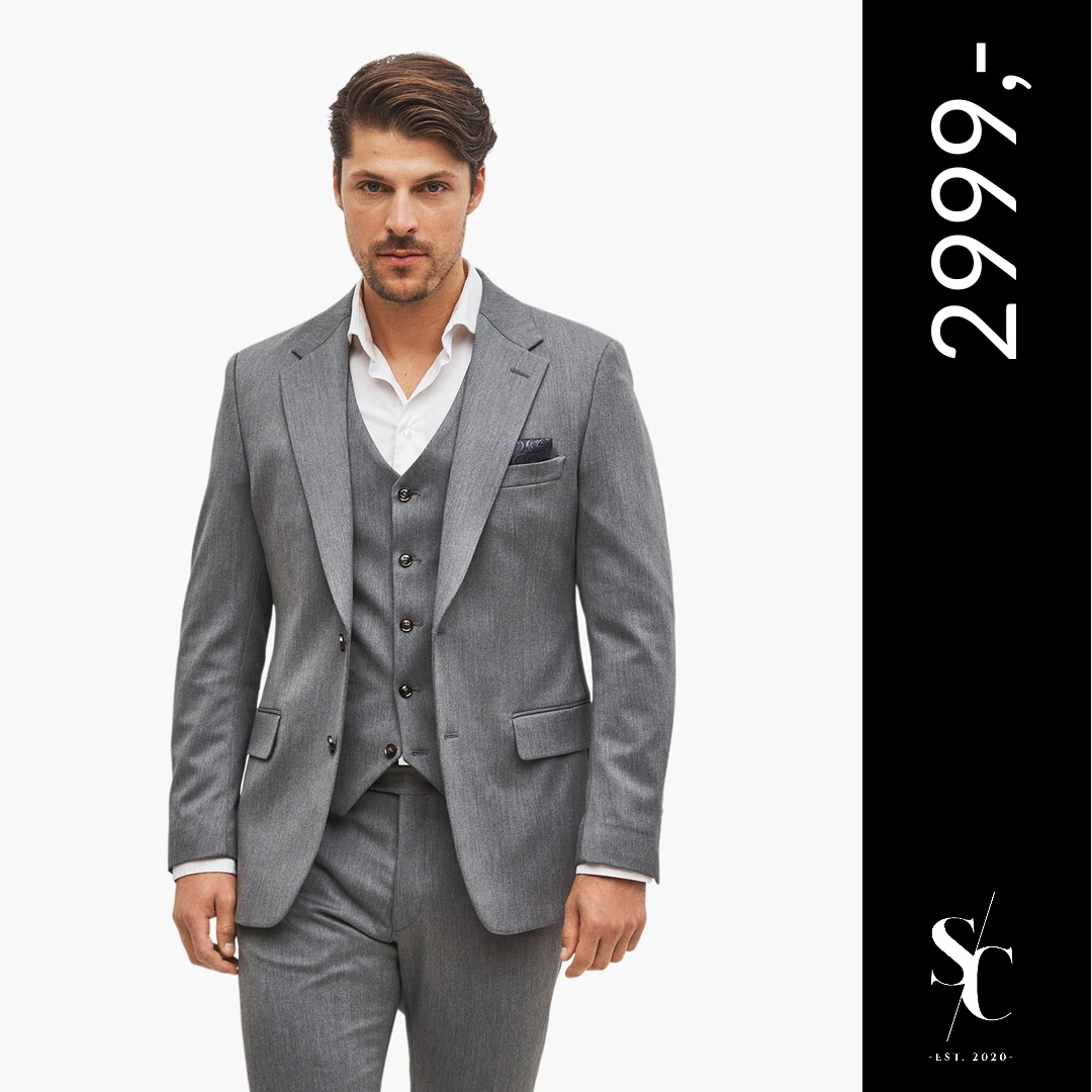 Billede af Suit Club - Marseille Grey Three-piece Suit