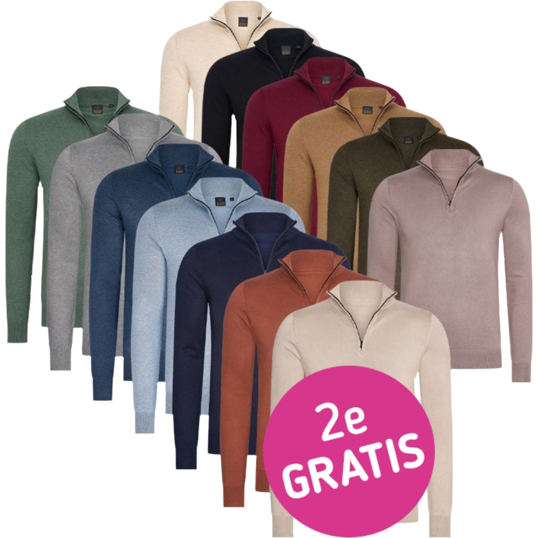 2e GRATIS - Modieuze Zip Pullover