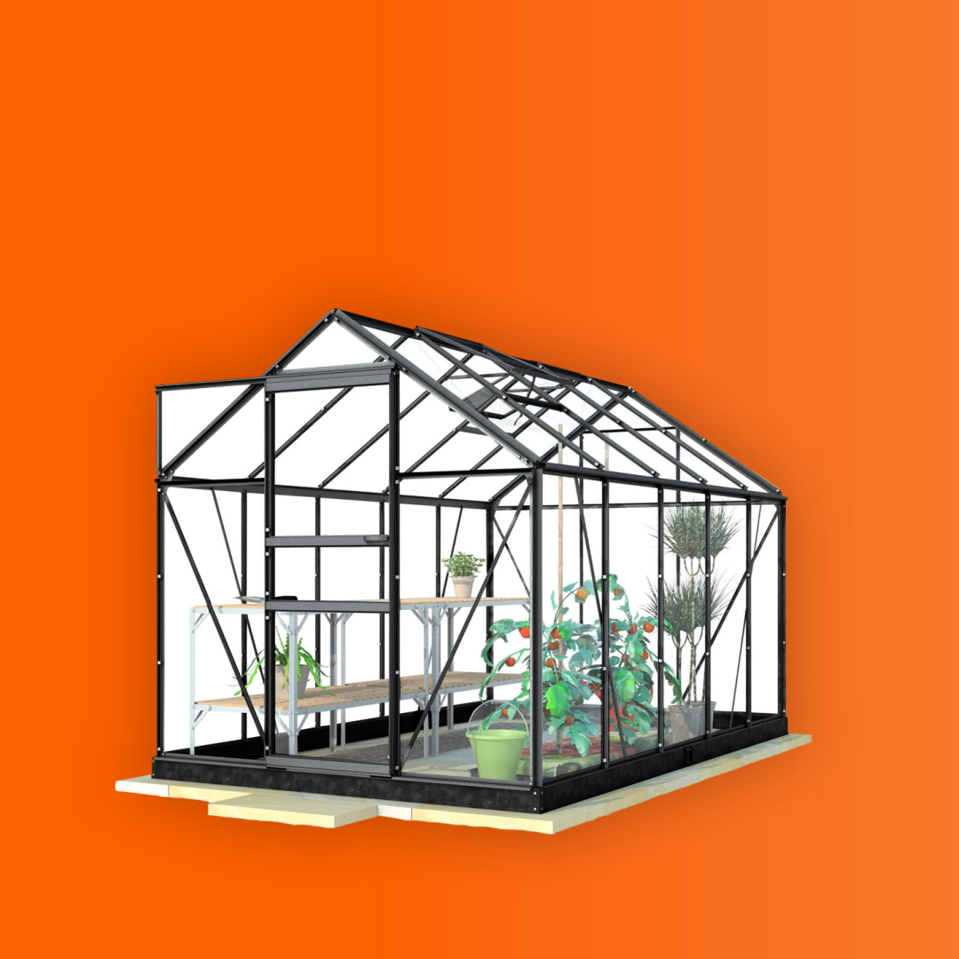 LYKKE KASVIHUONE GLASS 6,2M2, MUSTA