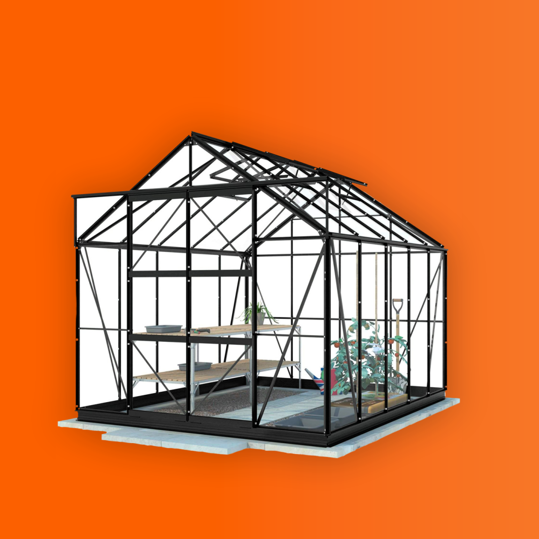 LYKKE KASVIHUONE GLASS 8,2M2, MUSTA