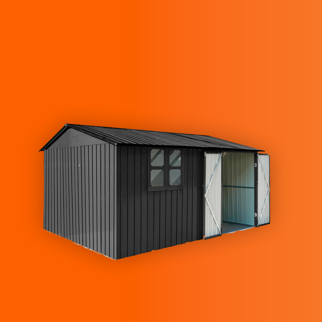 FORNORTH PIHAVARASTO IKKUNALLA 375X286X162CM, MUSTA