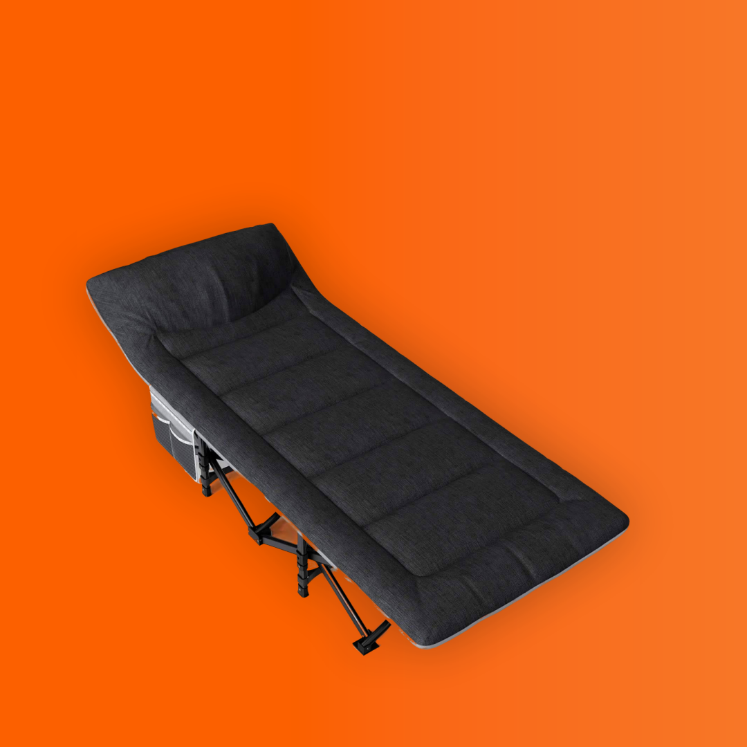 NORDCORE CAMPINGSENG PREMIUM, SORT-190X68X40CM - MAKS 200KG