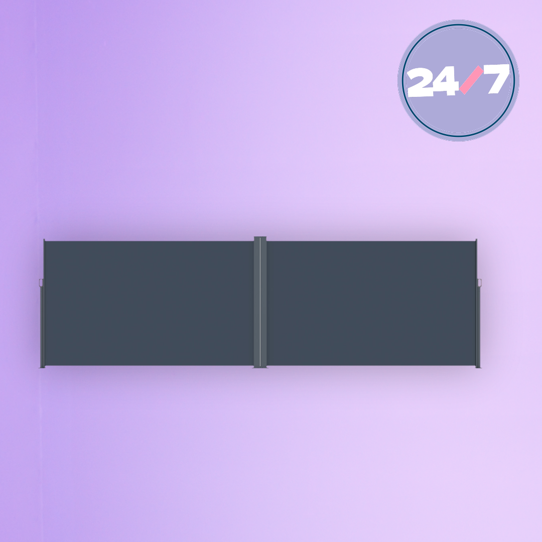 LYKKE SIVUMARKIISI 1,8X3 M(X2) KAKSIPUOLINEN, TUMMANHARMAA. Nyt 149 euroa.