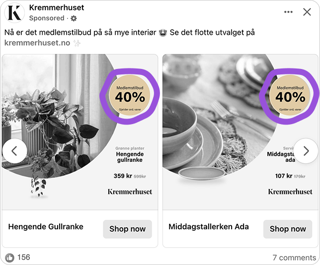Clearly visible discount offers that communicates strong value instantly