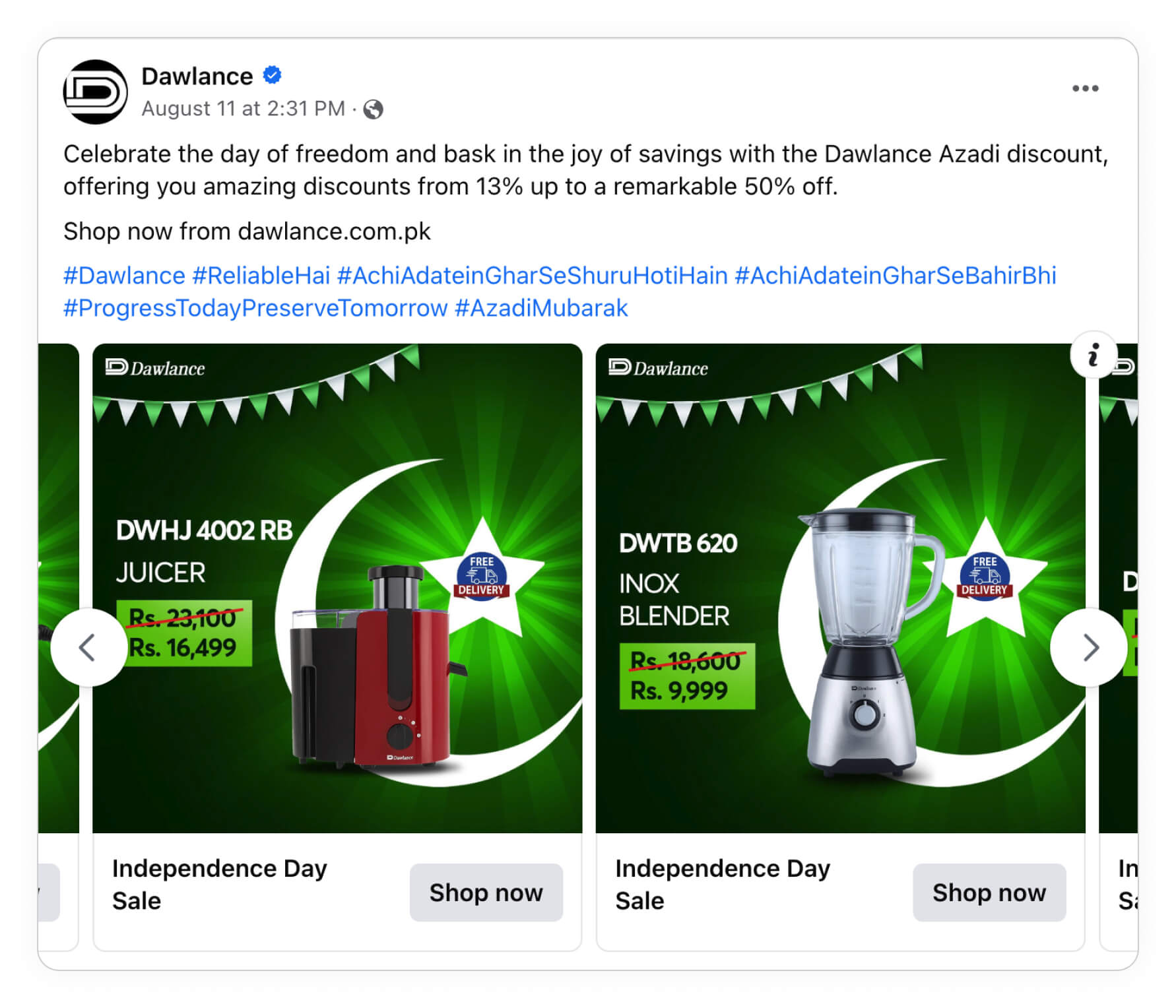 day of freedom catalog ad example