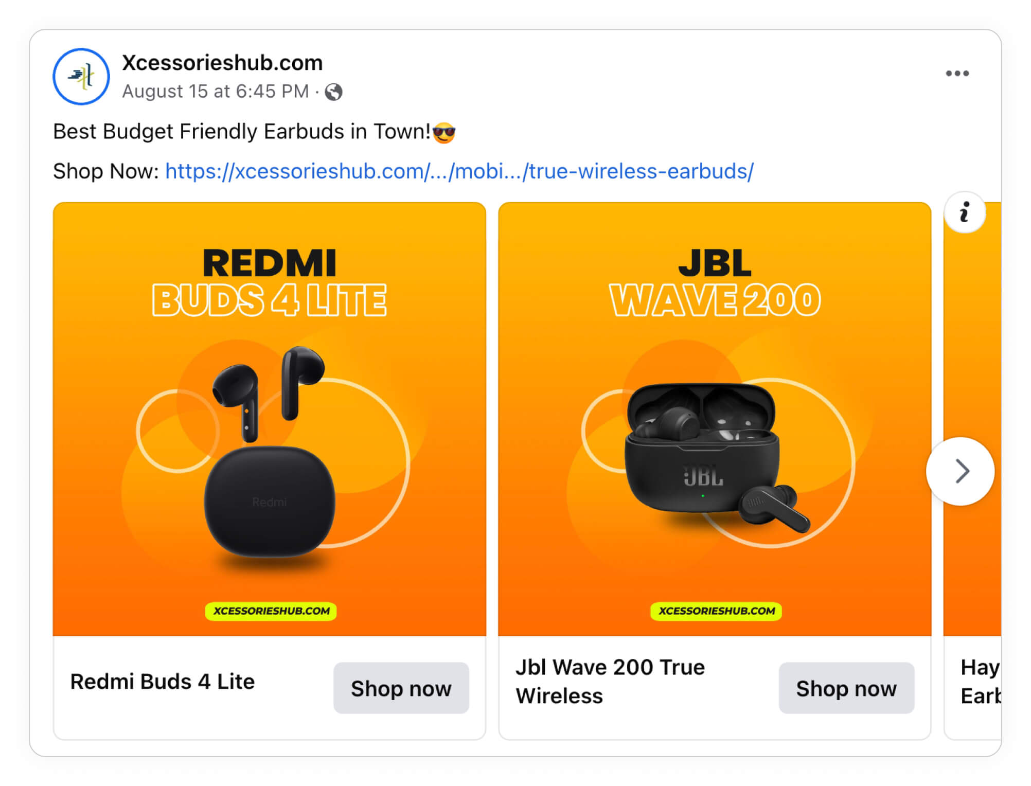 budget headphones catalog ad example