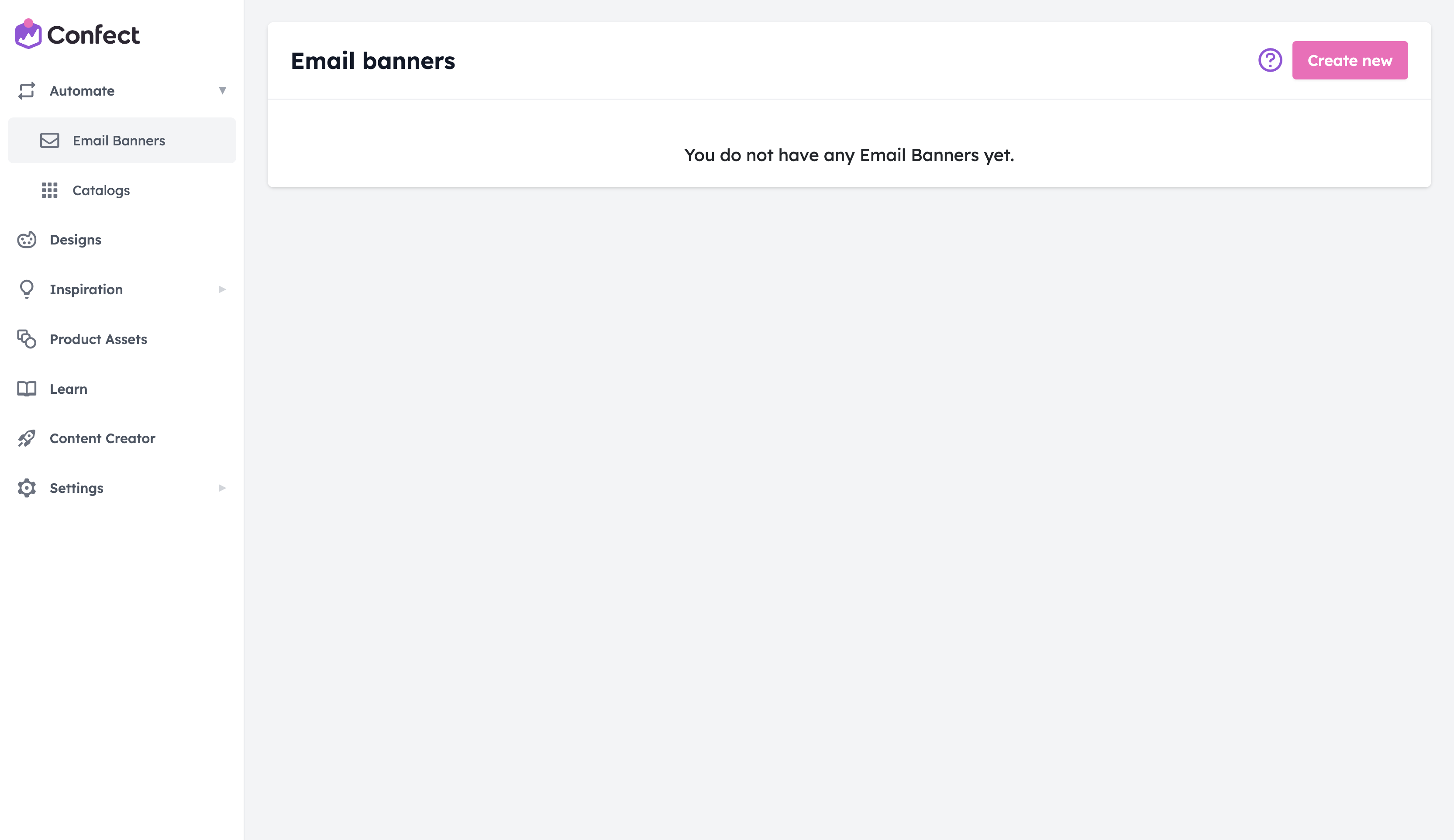 Creating a new email banner automation