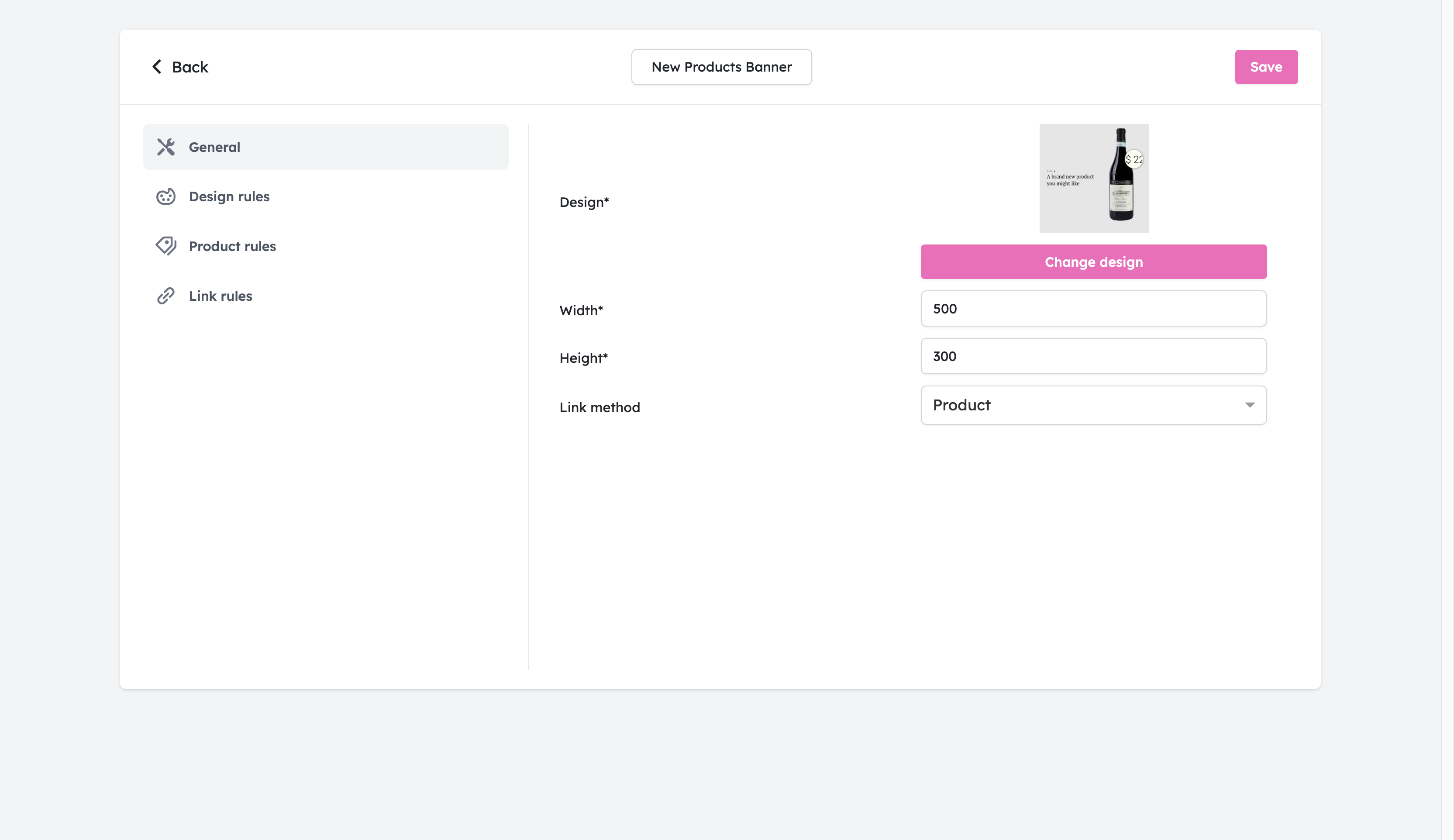 General settings in an email banner automation
