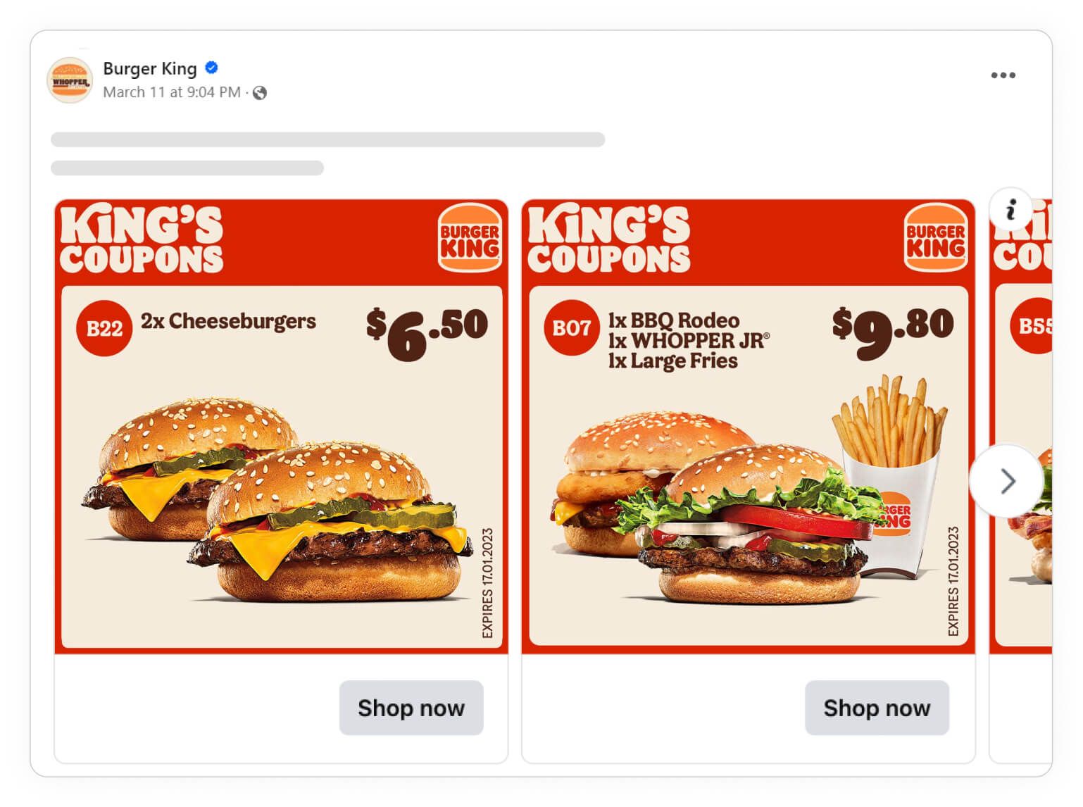 affordable low-cost discount brands catalog ad burger king