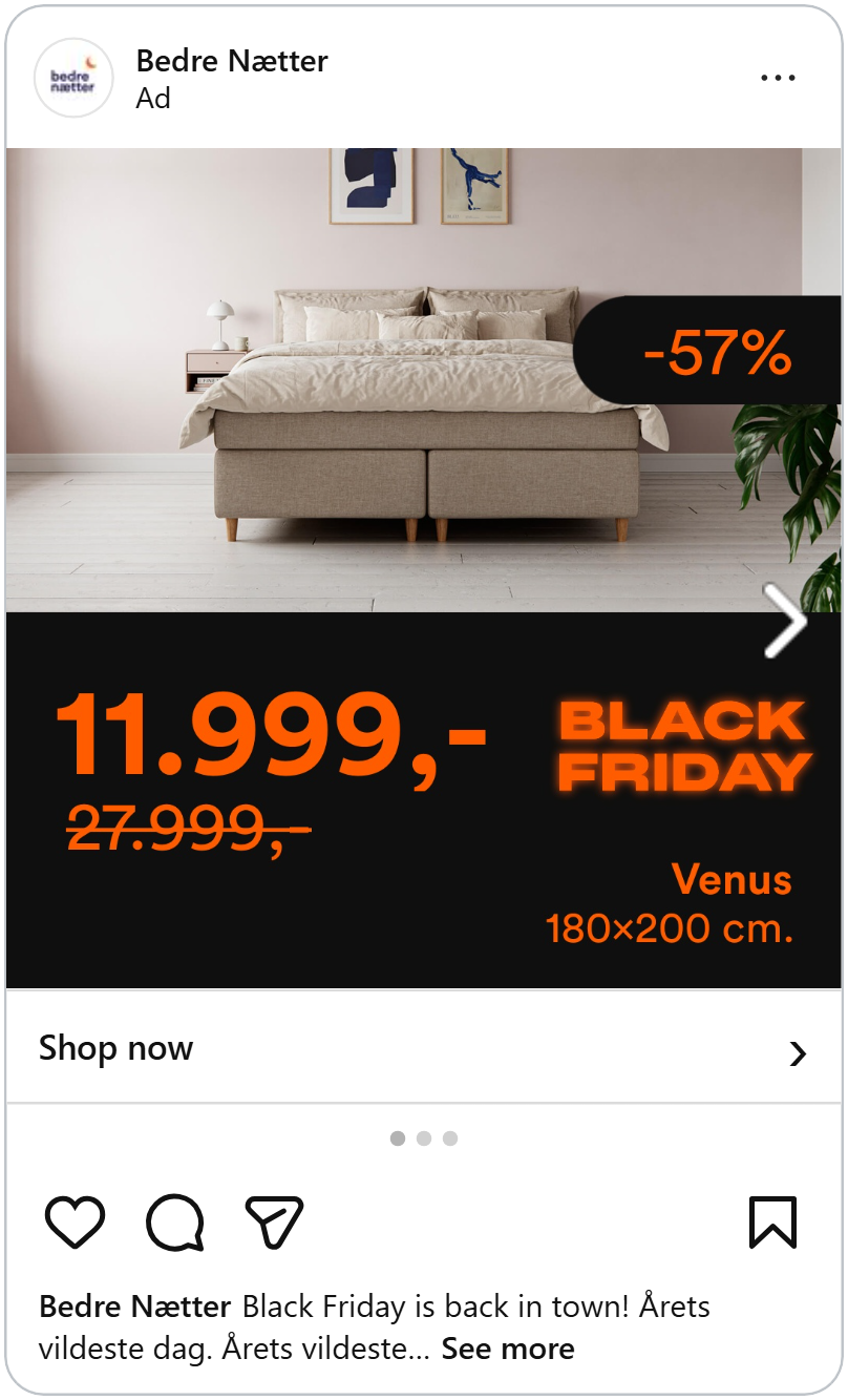 bedre naetter black friday 2026 instagram catalog ad