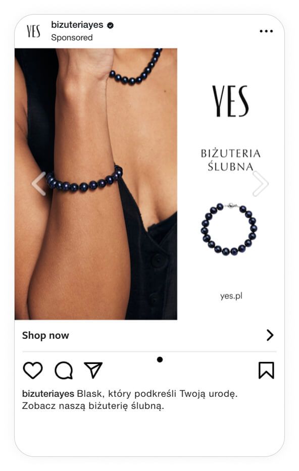 bizuteria yes instagram ad example