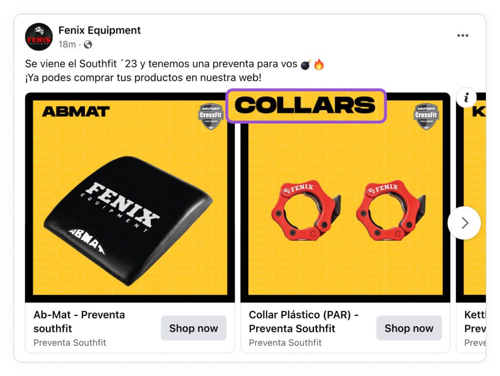 bottom funnel retargeting fenix equipment catalog ad