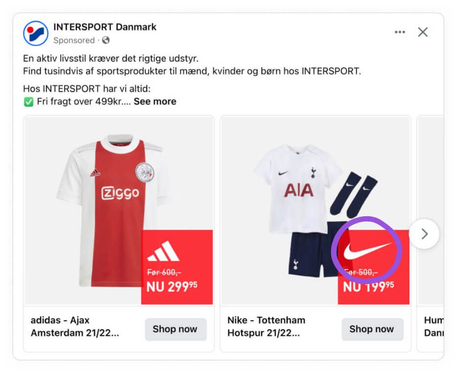 bottom funnel retargeting intersport catalog ad