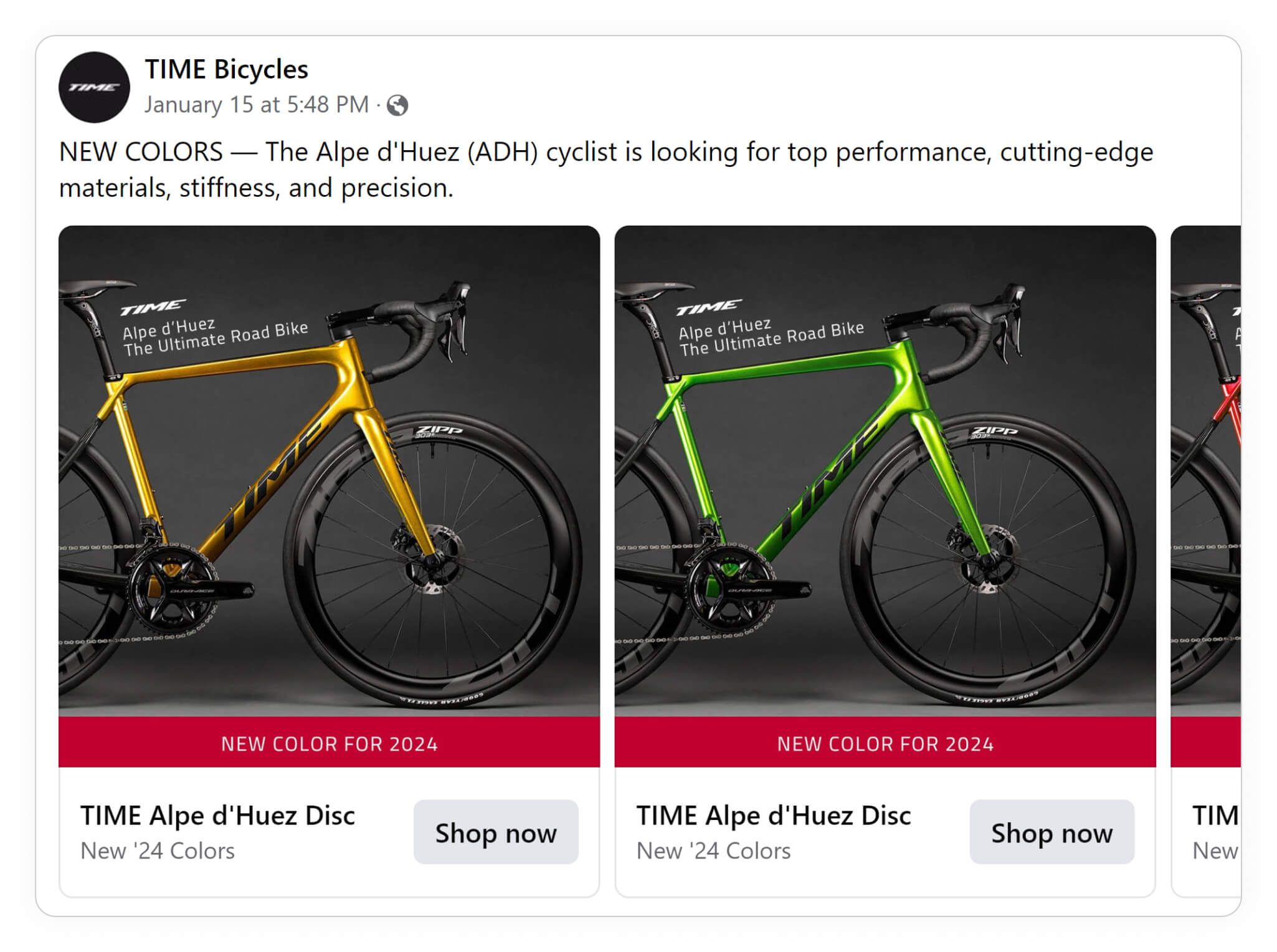 bottom funnel retargeting time bicycles catalog ad