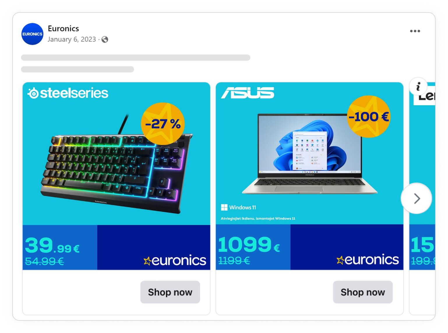 brand logos in electronics facebook catalog ads