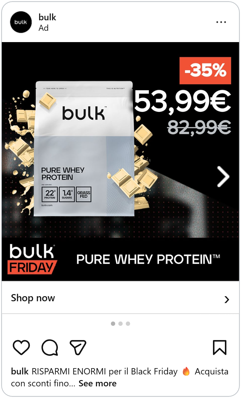 bulk black friday ad example instagram