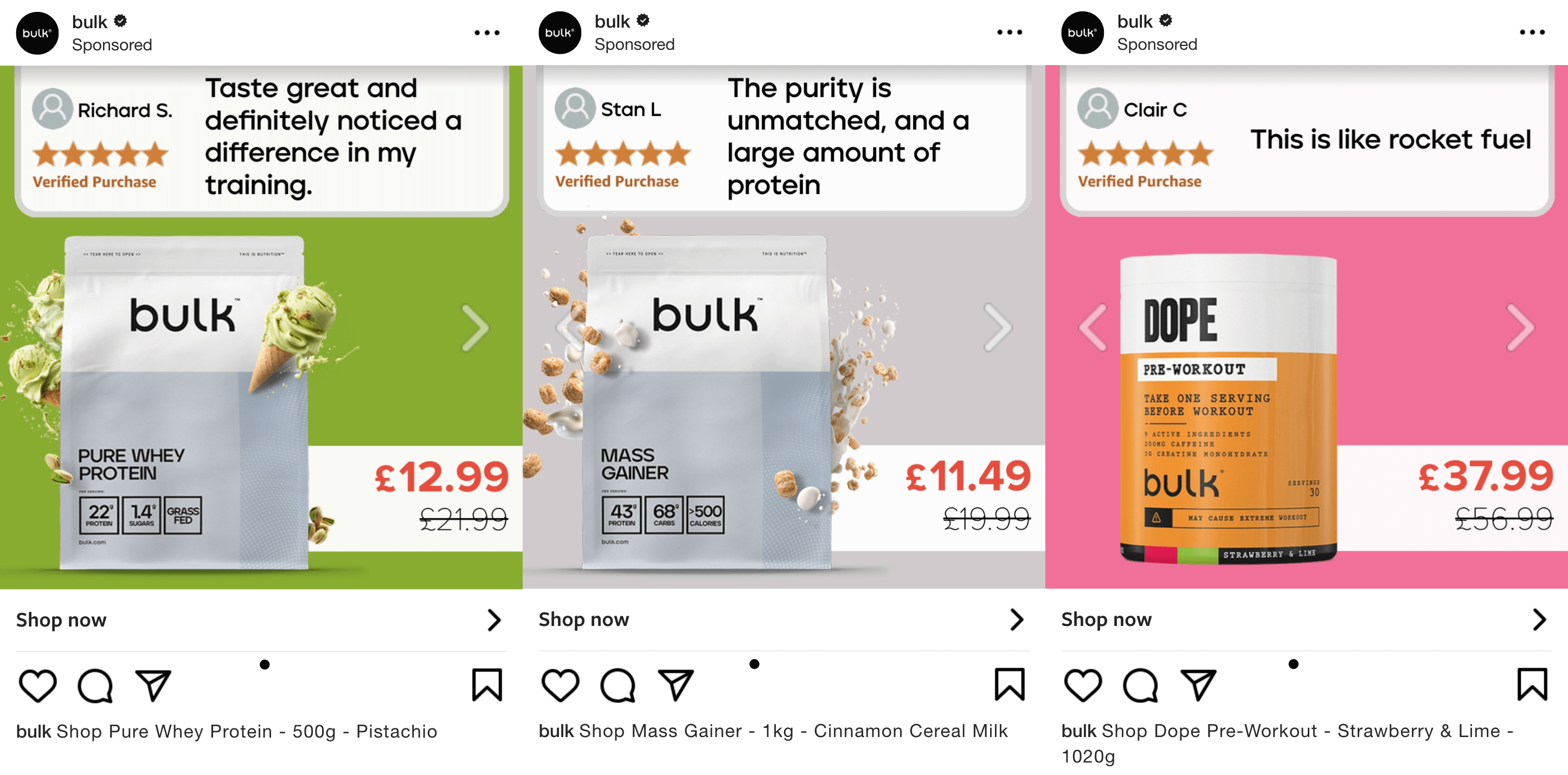 bulk instagram post ad compilation with social proof