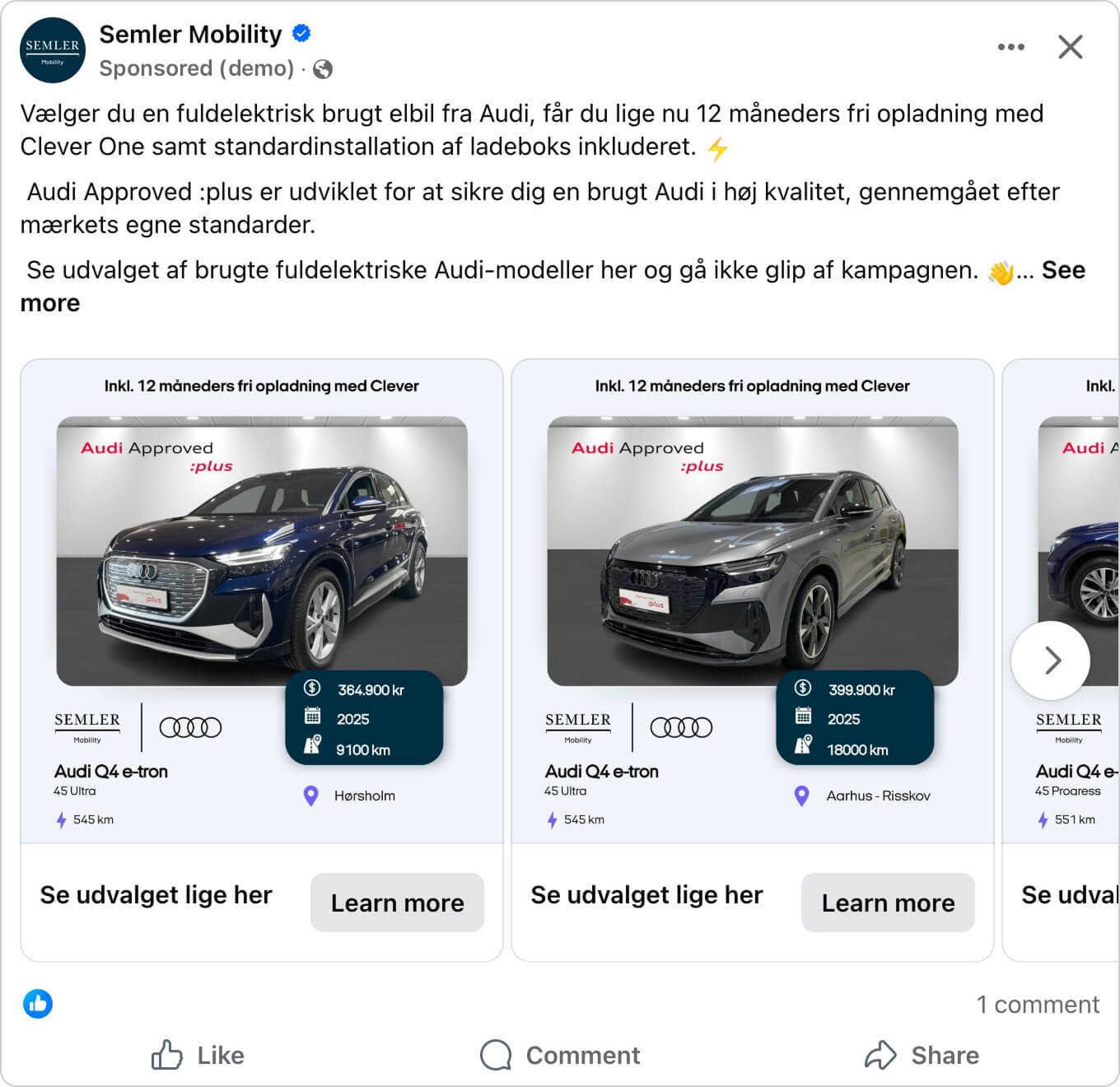 car catalog ads on meta instagram and facebook