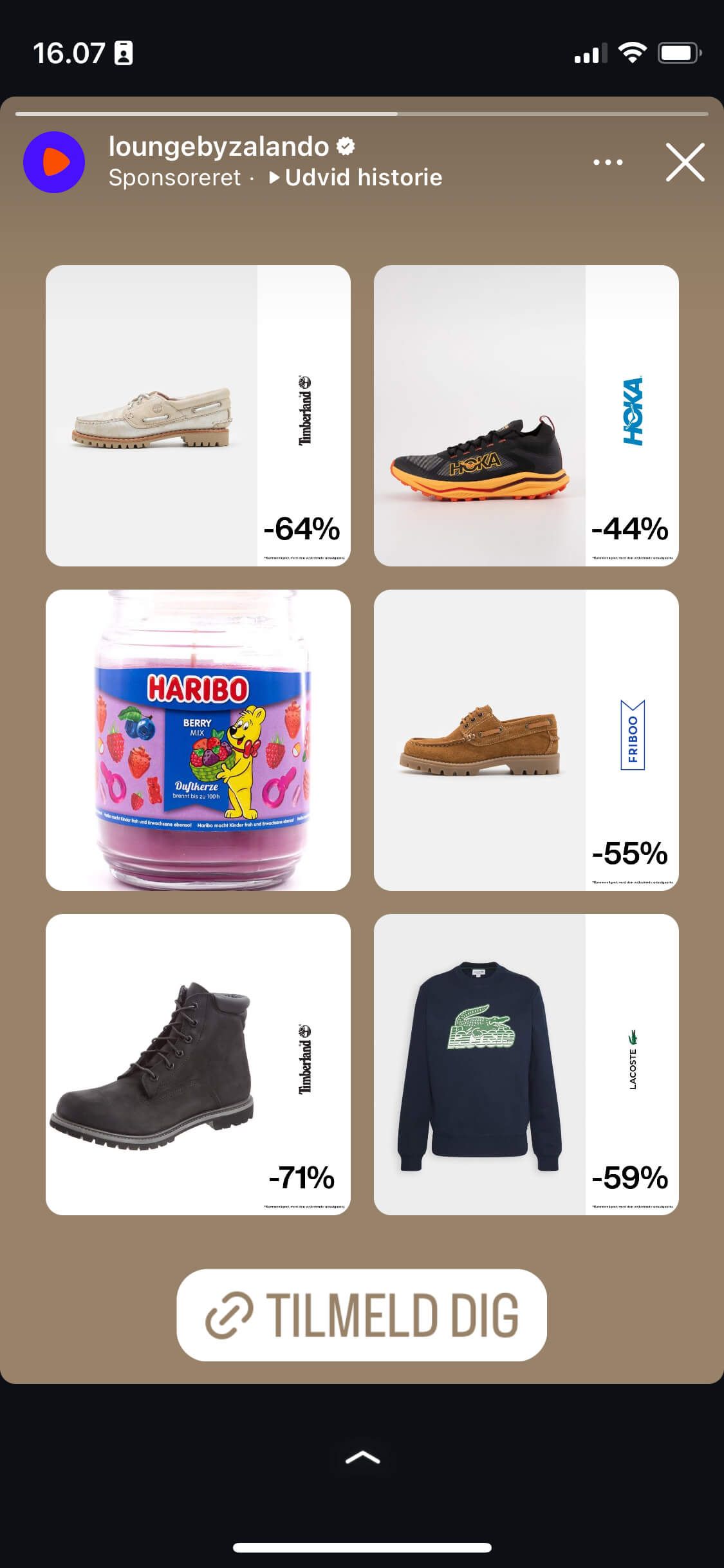 carousel ad example instagram story lounge by zalando