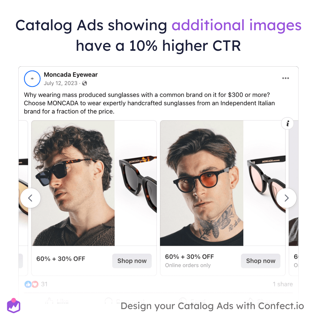 catalog ads showing product additional images have a 10% higher ctr