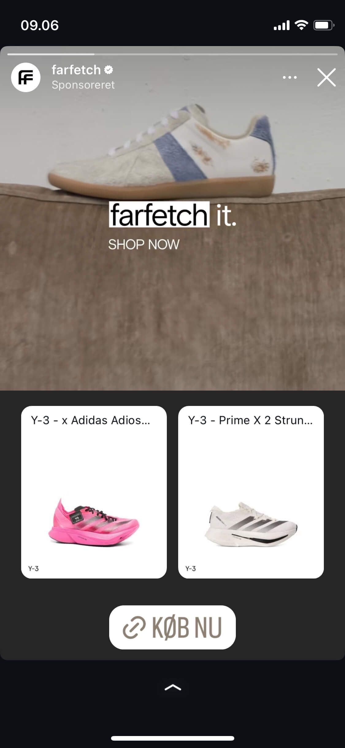 collection ad instagram story farfetch