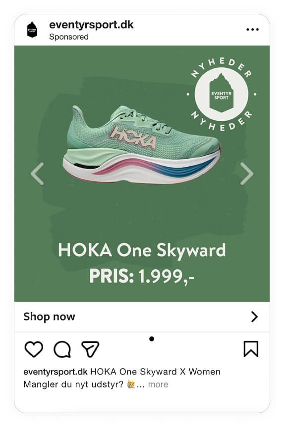 eventyrsport catalog ad of the week green shoe instagram ad example