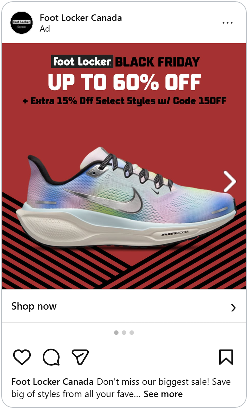 footlocker black friday instagram ad
