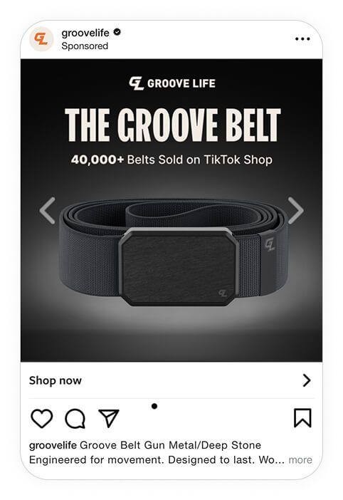 groovelife catalog ad of the week instagram ad example black belt