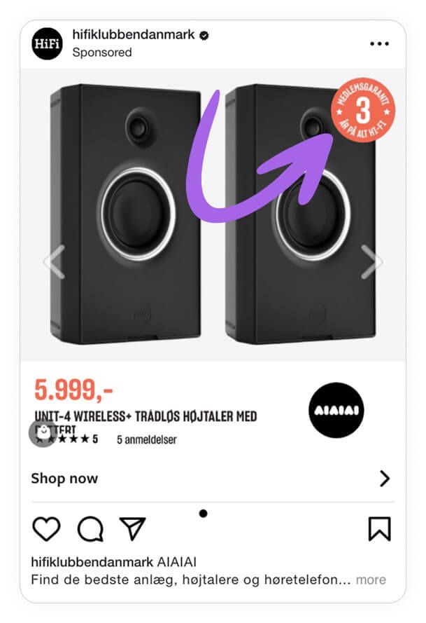 hifi klubben catalog ad example instagram arrow guarantee