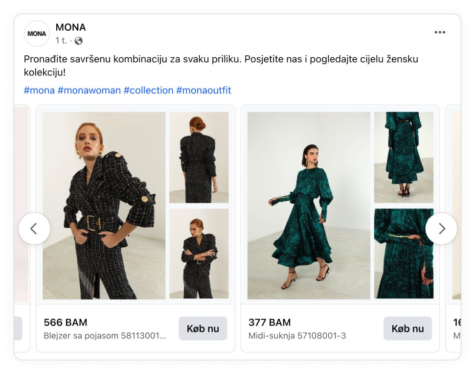 high end and luxury brands catalog ad mona