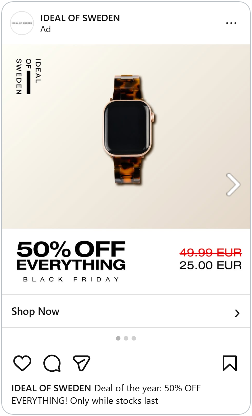 ideal of sweden instagram black friday ad