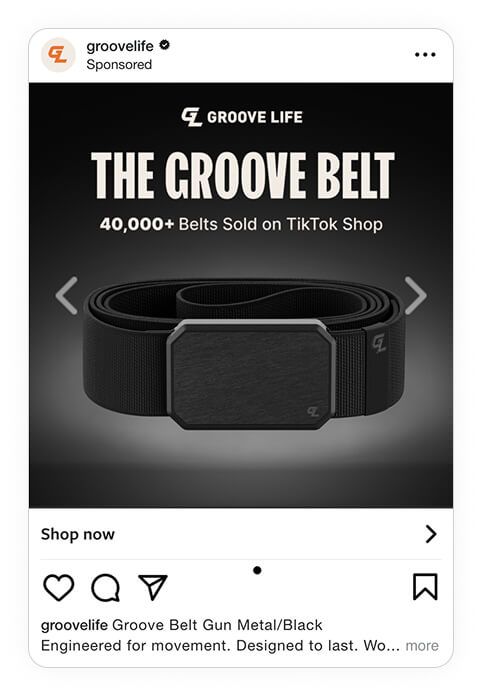 instagram ad example catalog ad of the week groovelife black belt