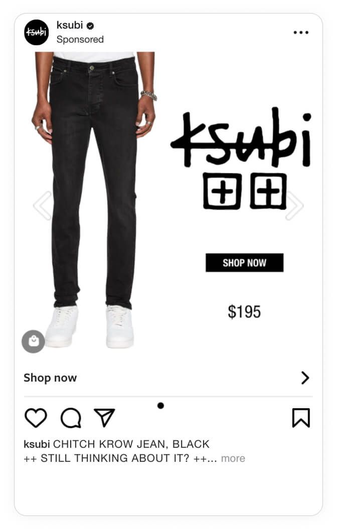 instagram ad example ksubi catalog ad of the week black