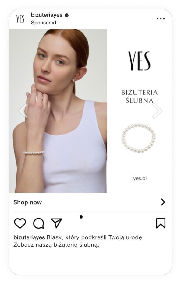 instagram ad example yes bizuteria