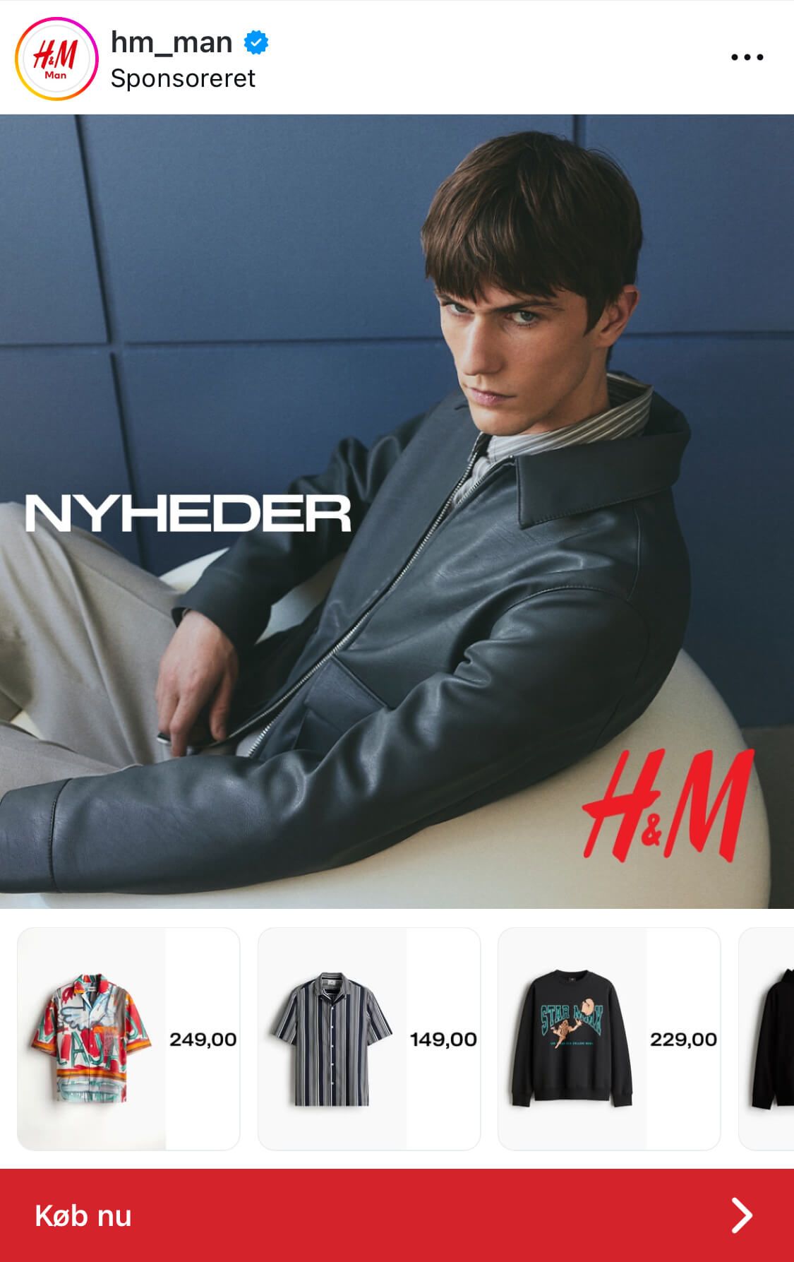 instagram collection feed ad hm man