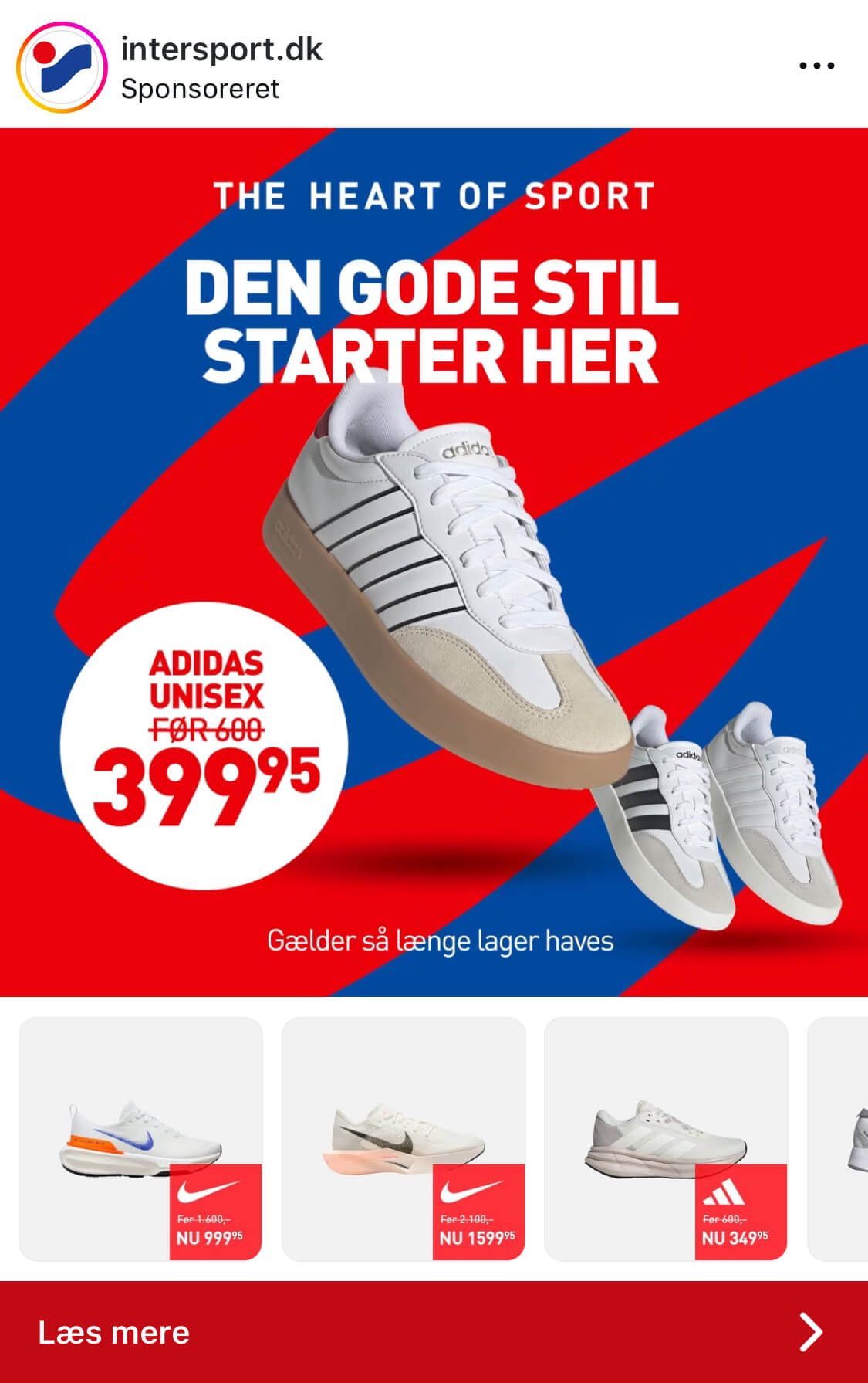 instagram collection feed ad intersport dk