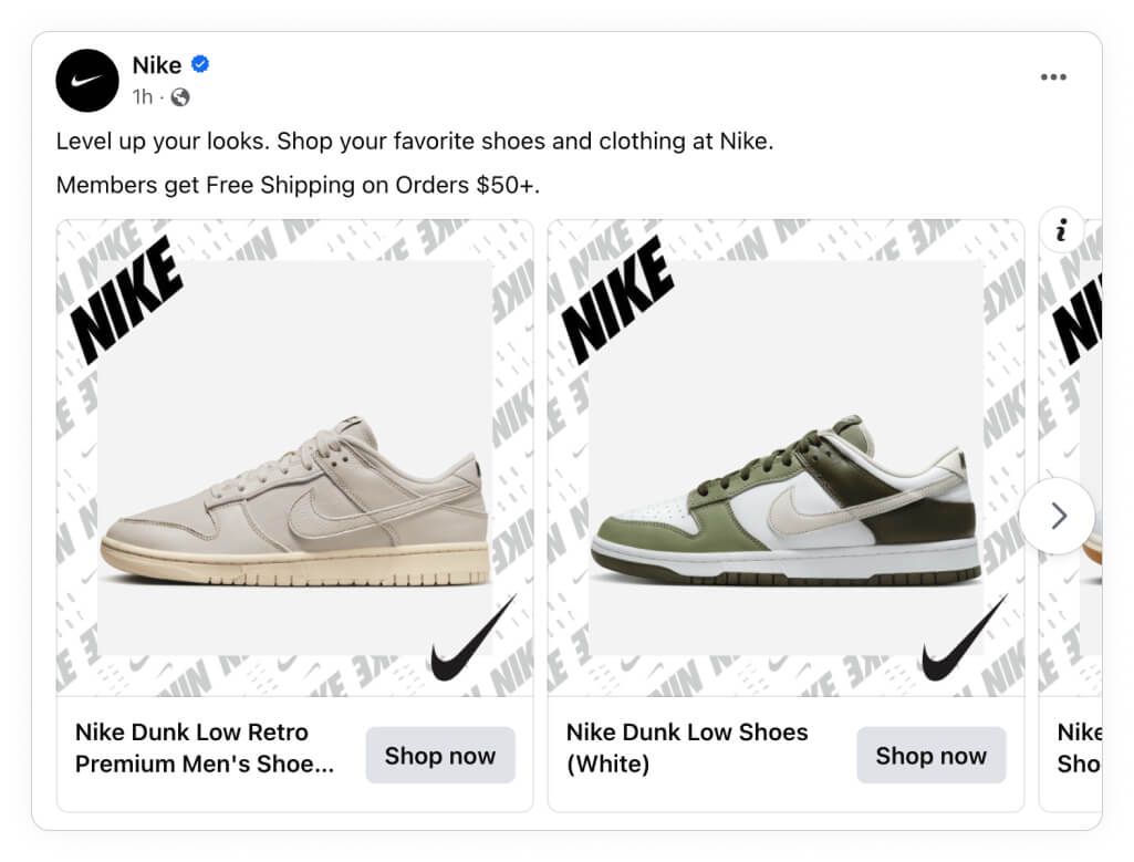 mid-end brands catalog ad nike