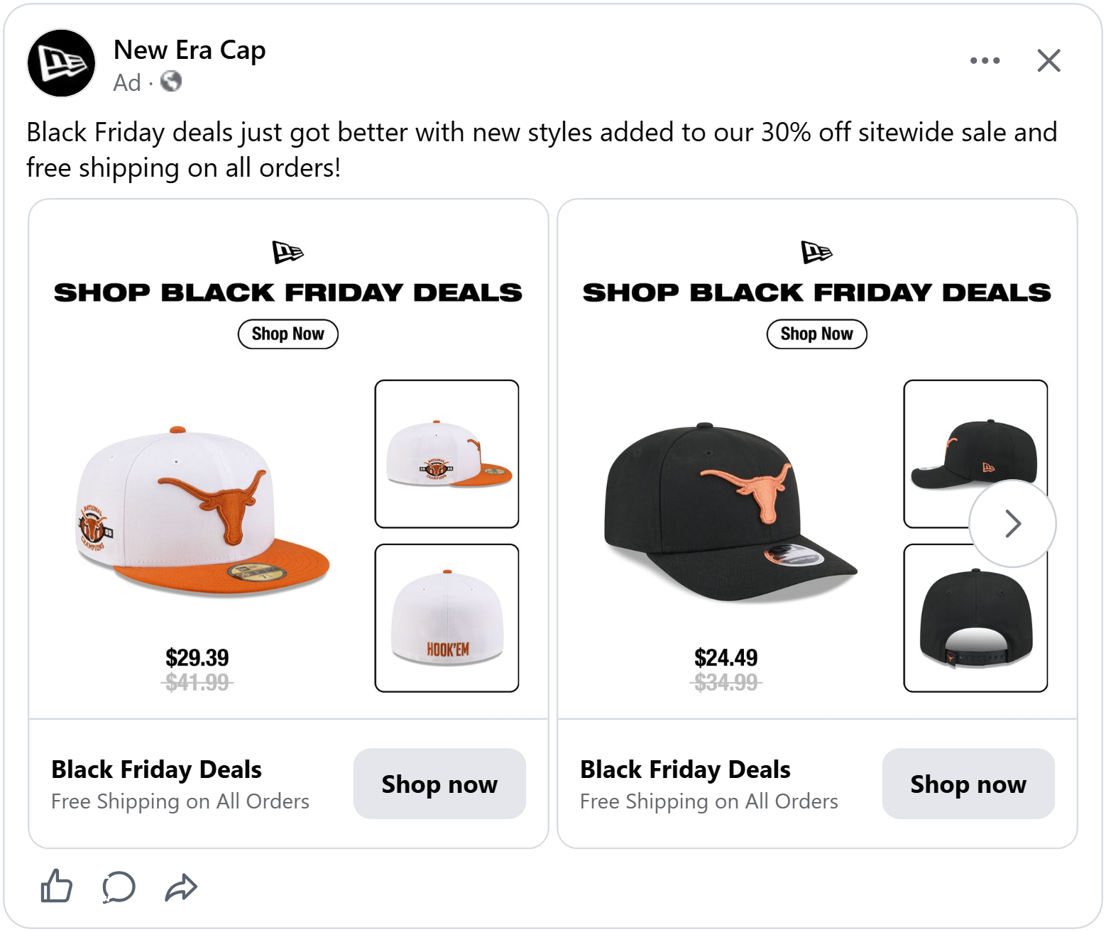 new era cap black friday 2026 meta facebook catalog ad