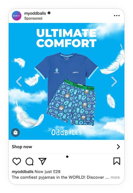 oddballs instagram catalog ad of the week blue feather design