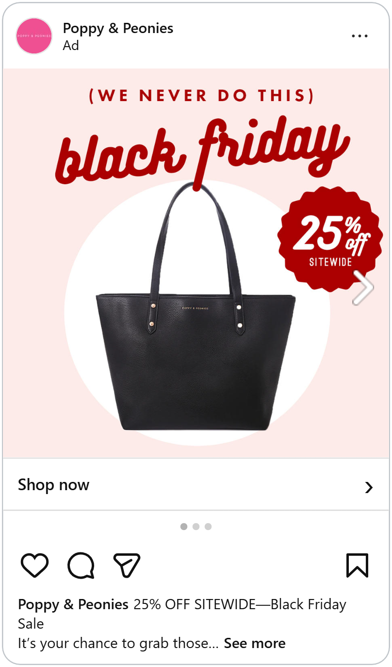poppy and peonies black friday 2026 catalog ad example