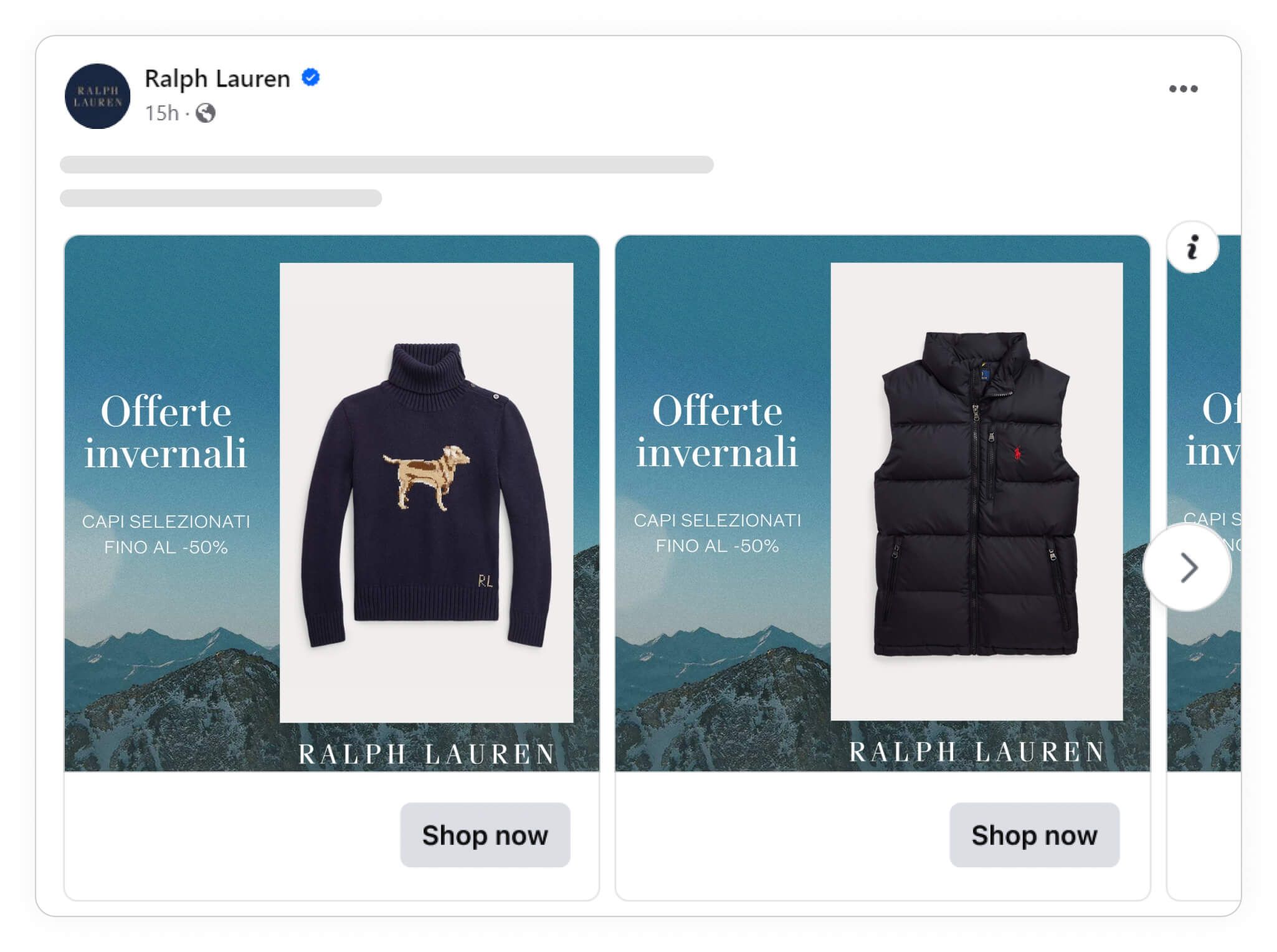 ralph lauren catalog ads meta showing savings discounts luxury highend