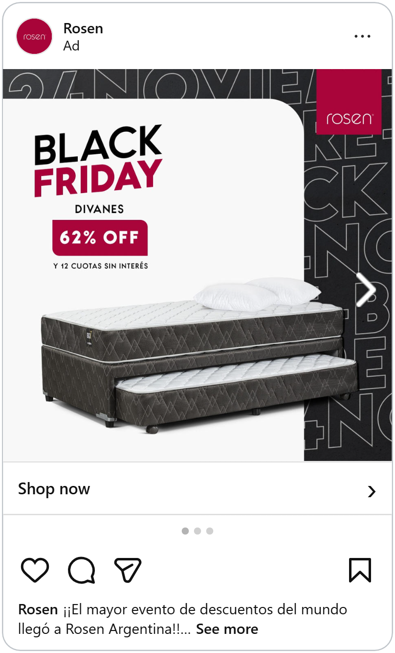 rosen instagram catalog ad example black friday 2026