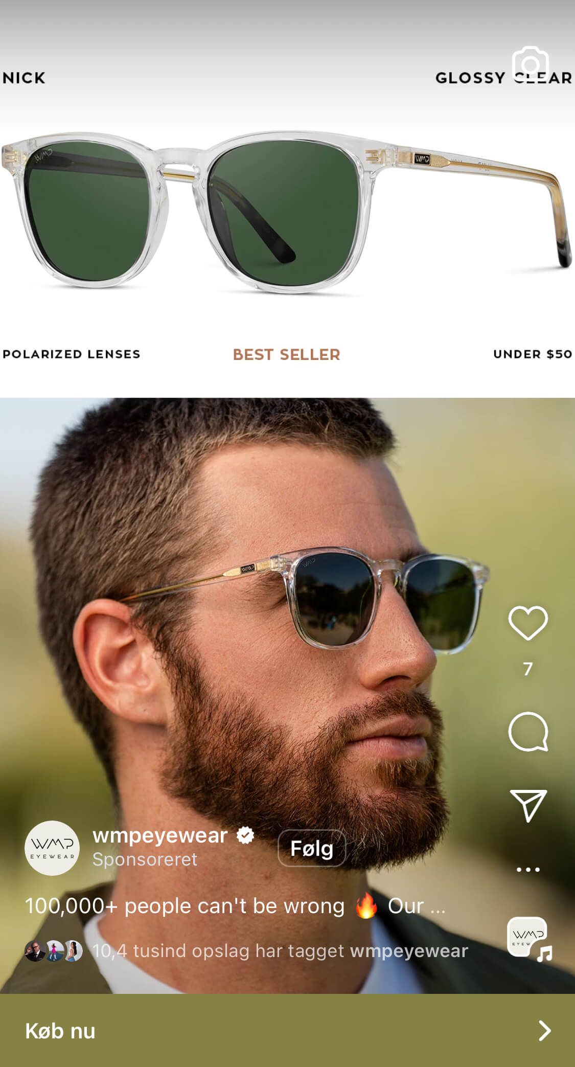 single image ad reel facebook video wmpeyewear