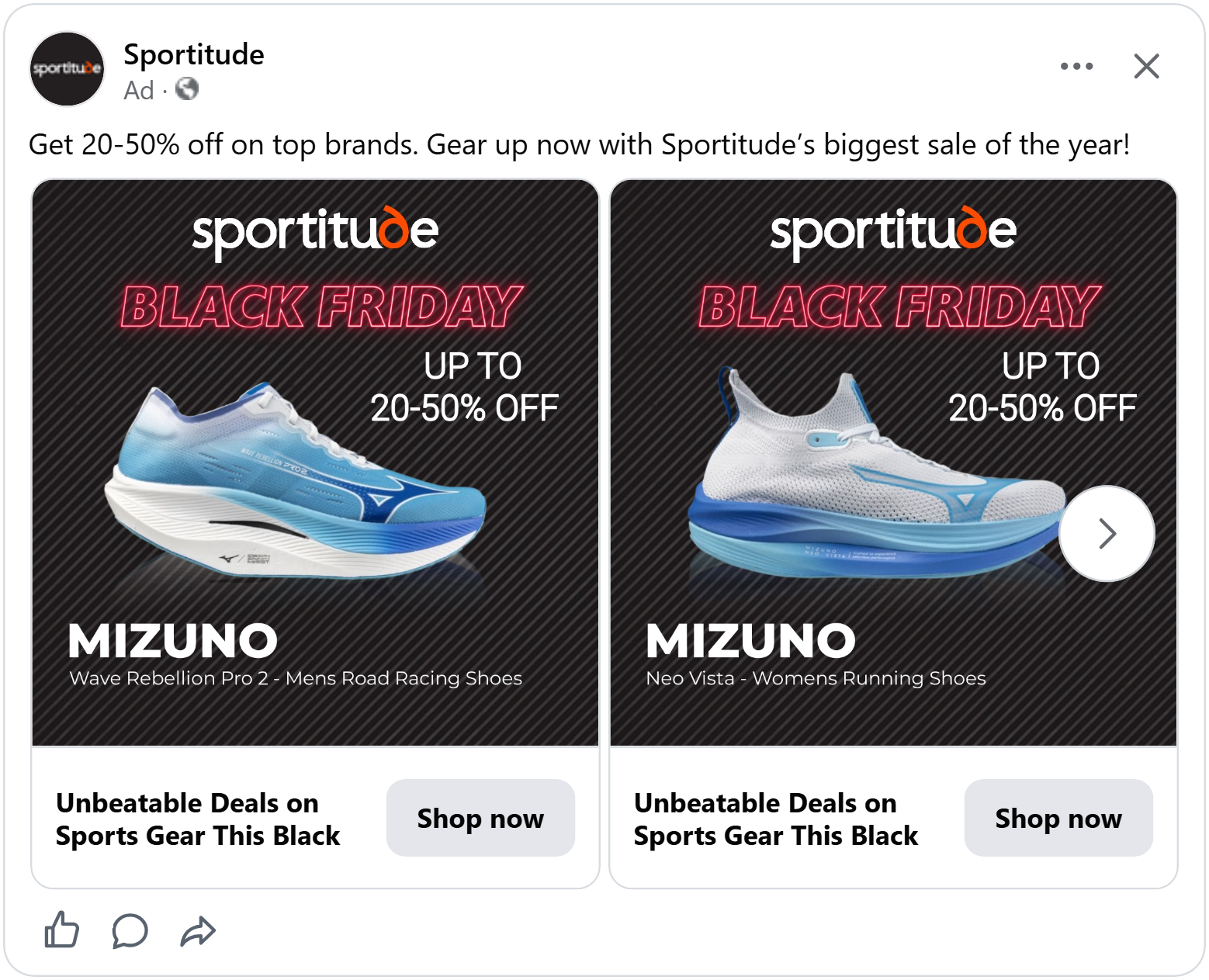 sporitude black friday catalog ad example 2026