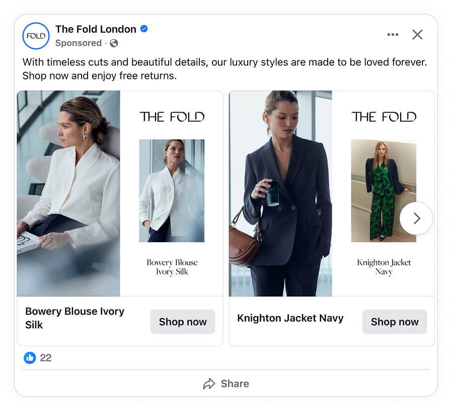 the fold adnomics facebook ad example