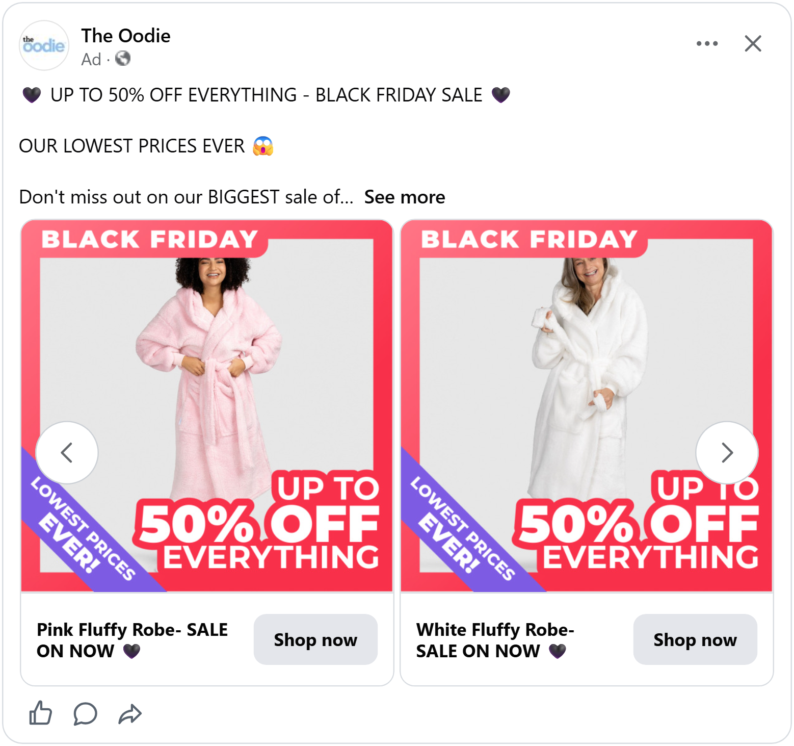 the odie black friday 2026 facebook catalog ad example